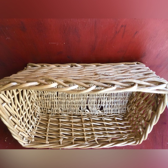 9669 VTG Heavy Woven Towel quilt throw Storage Basket Pet Bed Tan Rectangle - Picture 8 of 14